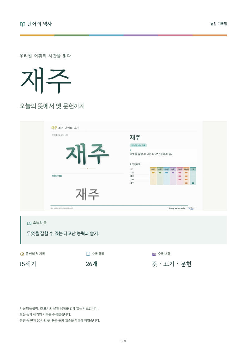 재주 낱말 기록집 PDF 첫 페이지