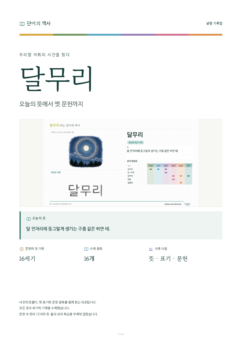 달무리 낱말 기록집 PDF 첫 페이지