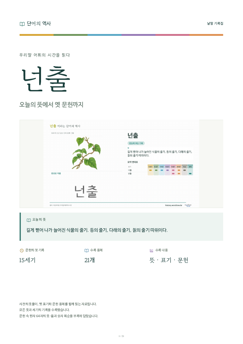 넌출 낱말 기록집 PDF 첫 페이지