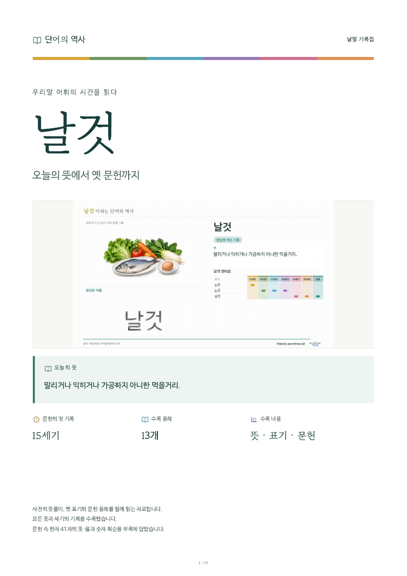 날것 낱말 기록집 PDF 첫 페이지