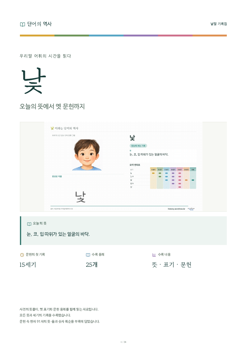 낯 낱말 기록집 PDF 첫 페이지