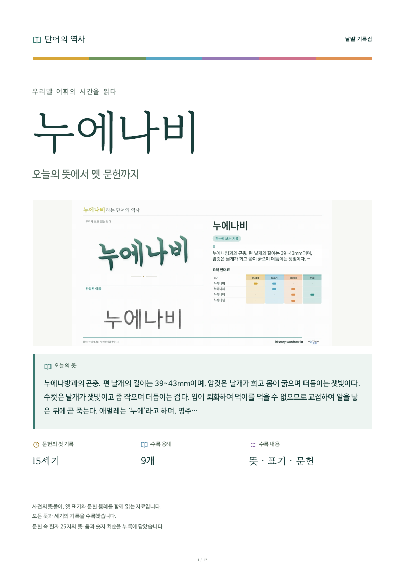 누에나비 낱말 기록집 PDF 첫 페이지
