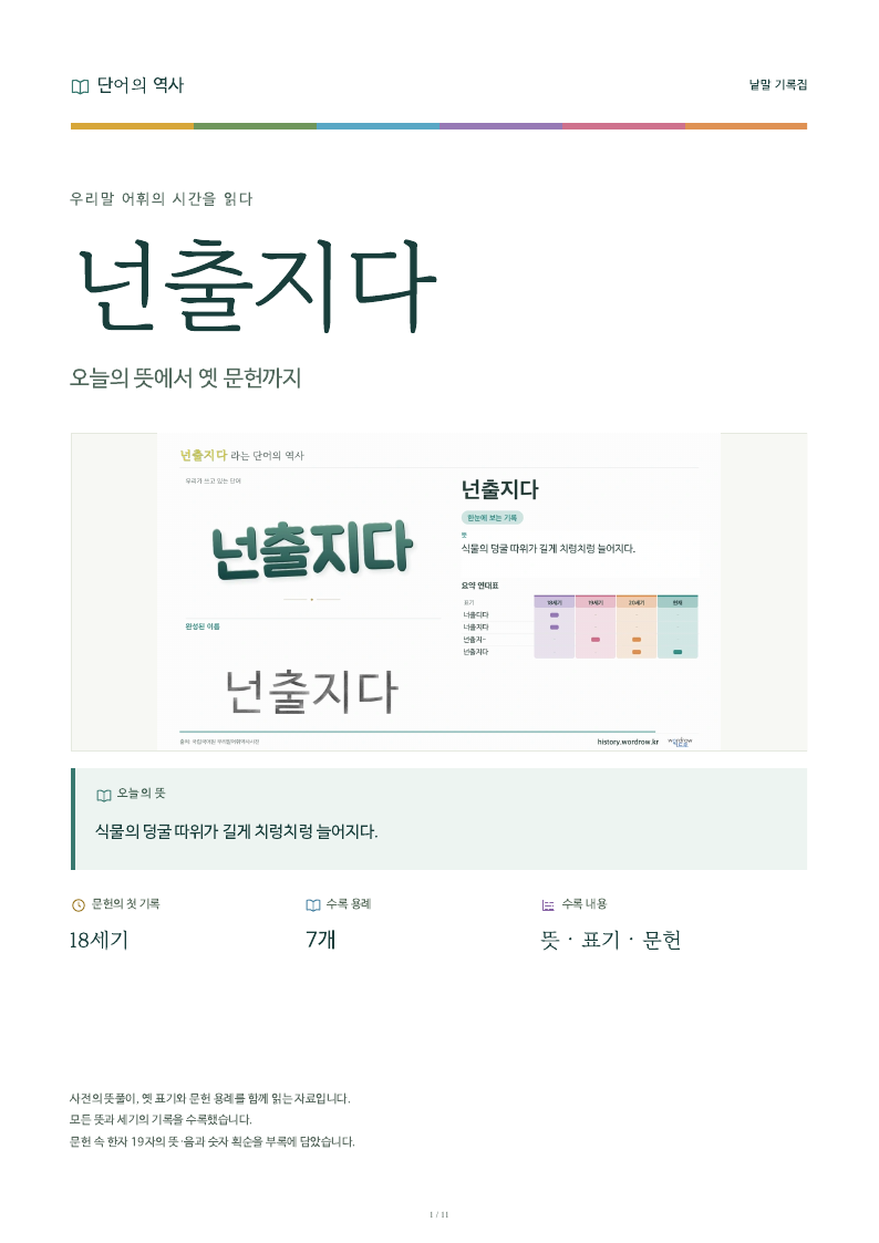 넌출지다 낱말 기록집 PDF 첫 페이지