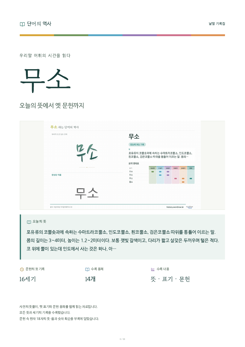 무소 낱말 기록집 PDF 첫 페이지