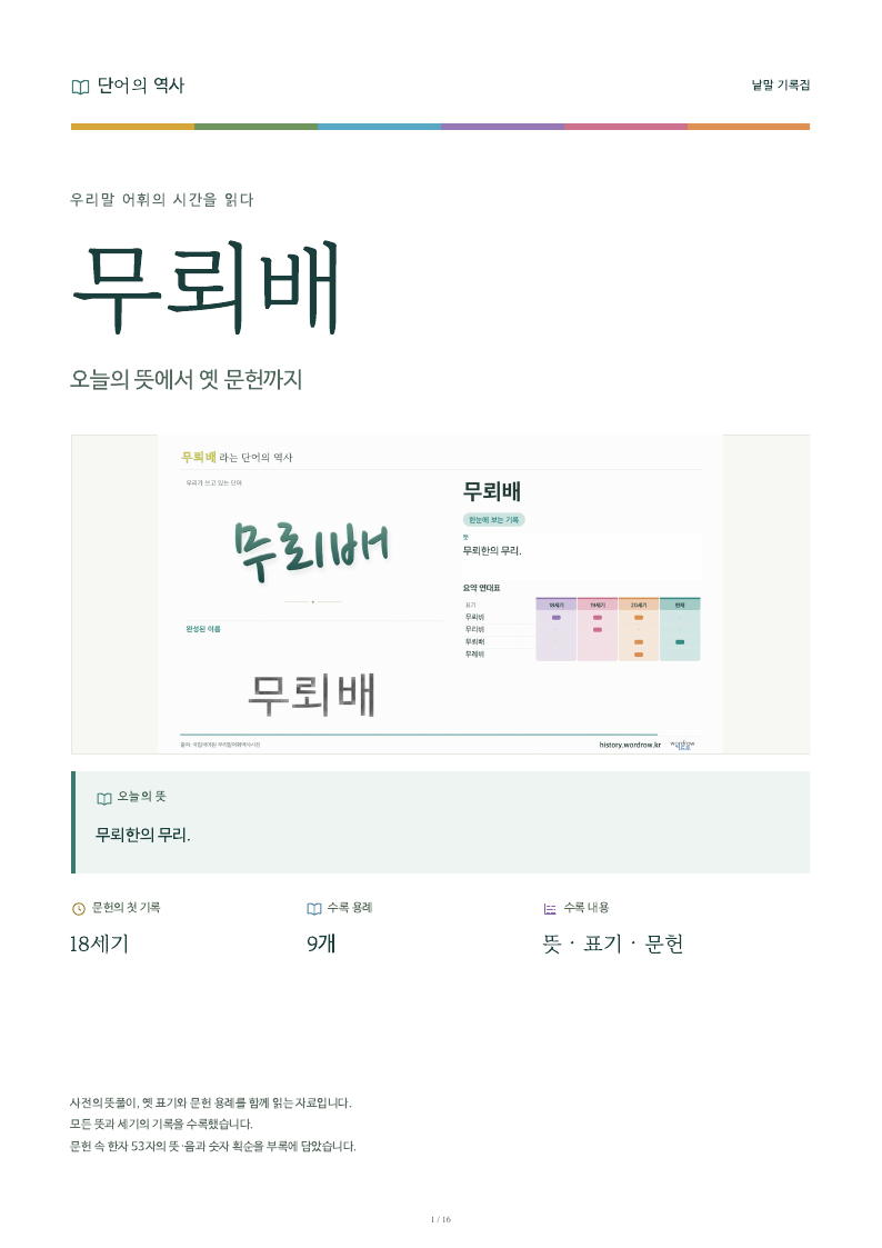 무뢰배 낱말 기록집 PDF 첫 페이지