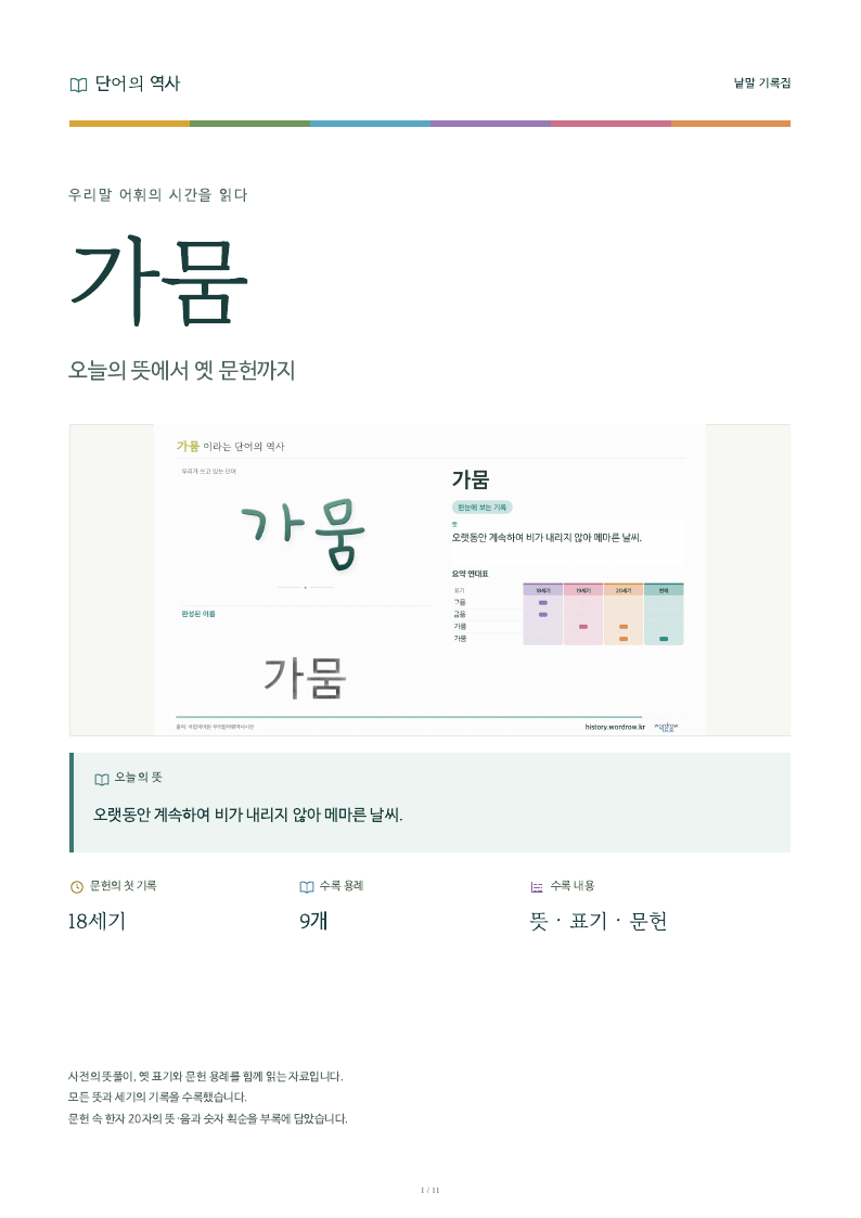 가뭄 낱말 기록집 PDF 첫 페이지