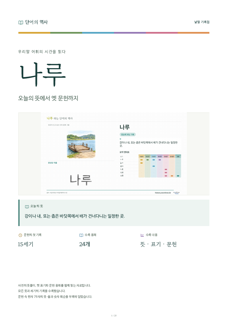 나루 낱말 기록집 PDF 첫 페이지