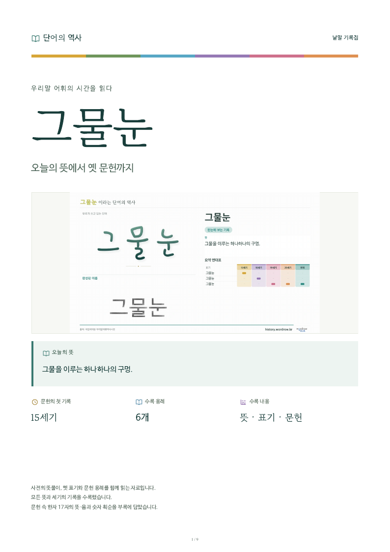 그물눈 낱말 기록집 PDF 첫 페이지
