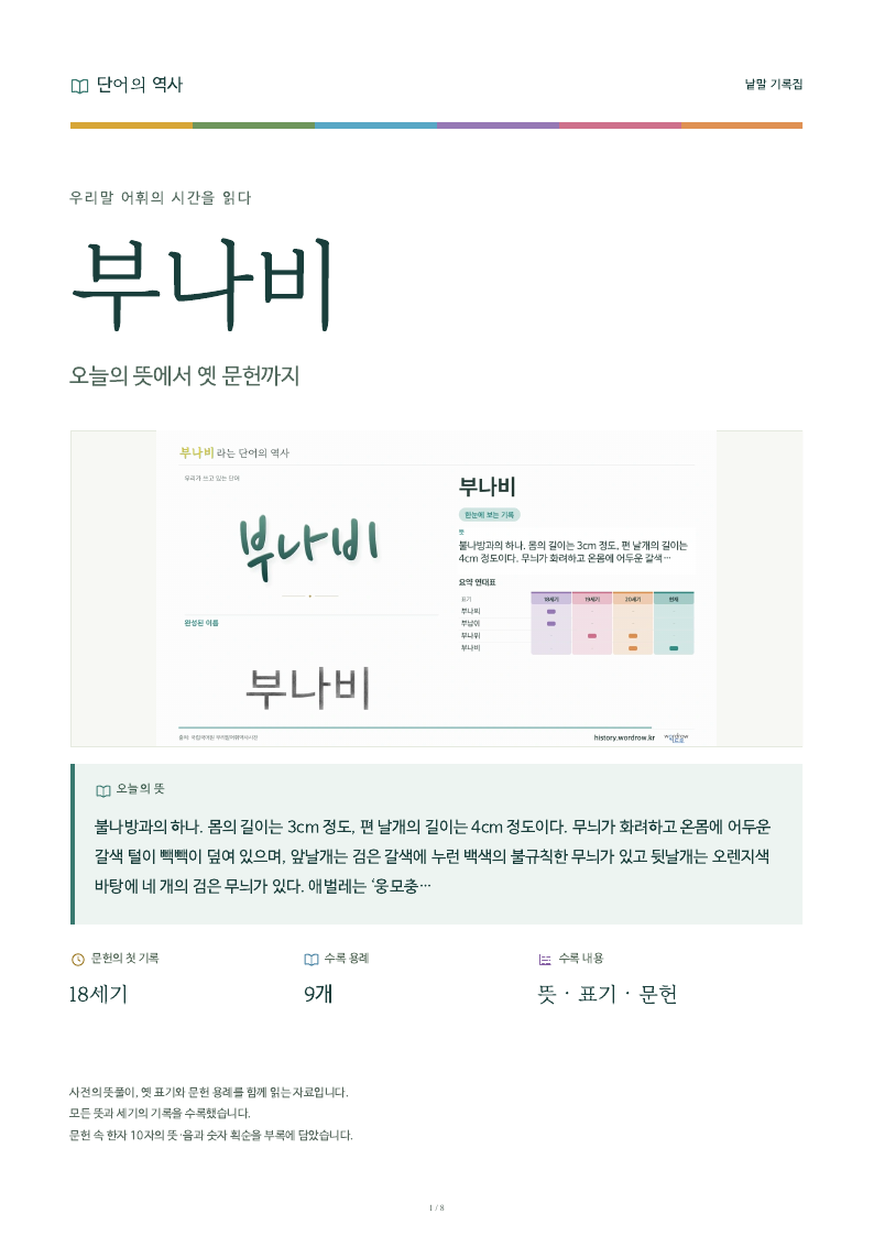 부나비 낱말 기록집 PDF 첫 페이지