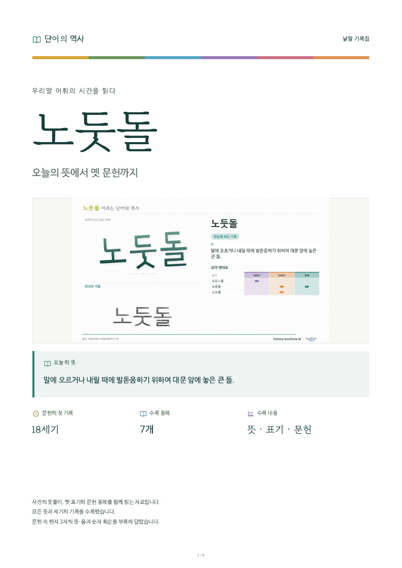 노둣돌 낱말 기록집 PDF 첫 페이지