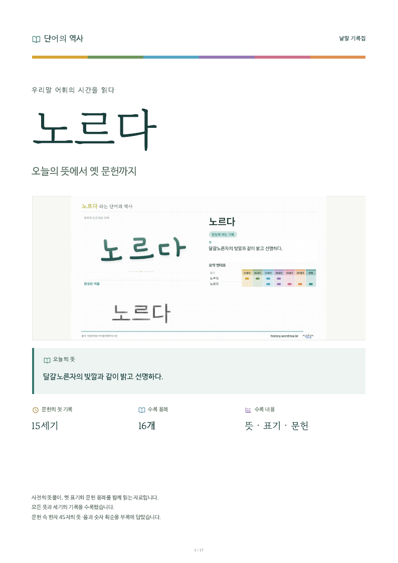 노르다 낱말 기록집 PDF 첫 페이지