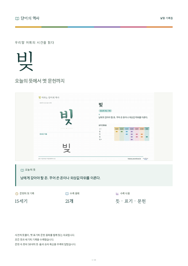 빚 낱말 기록집 PDF 첫 페이지
