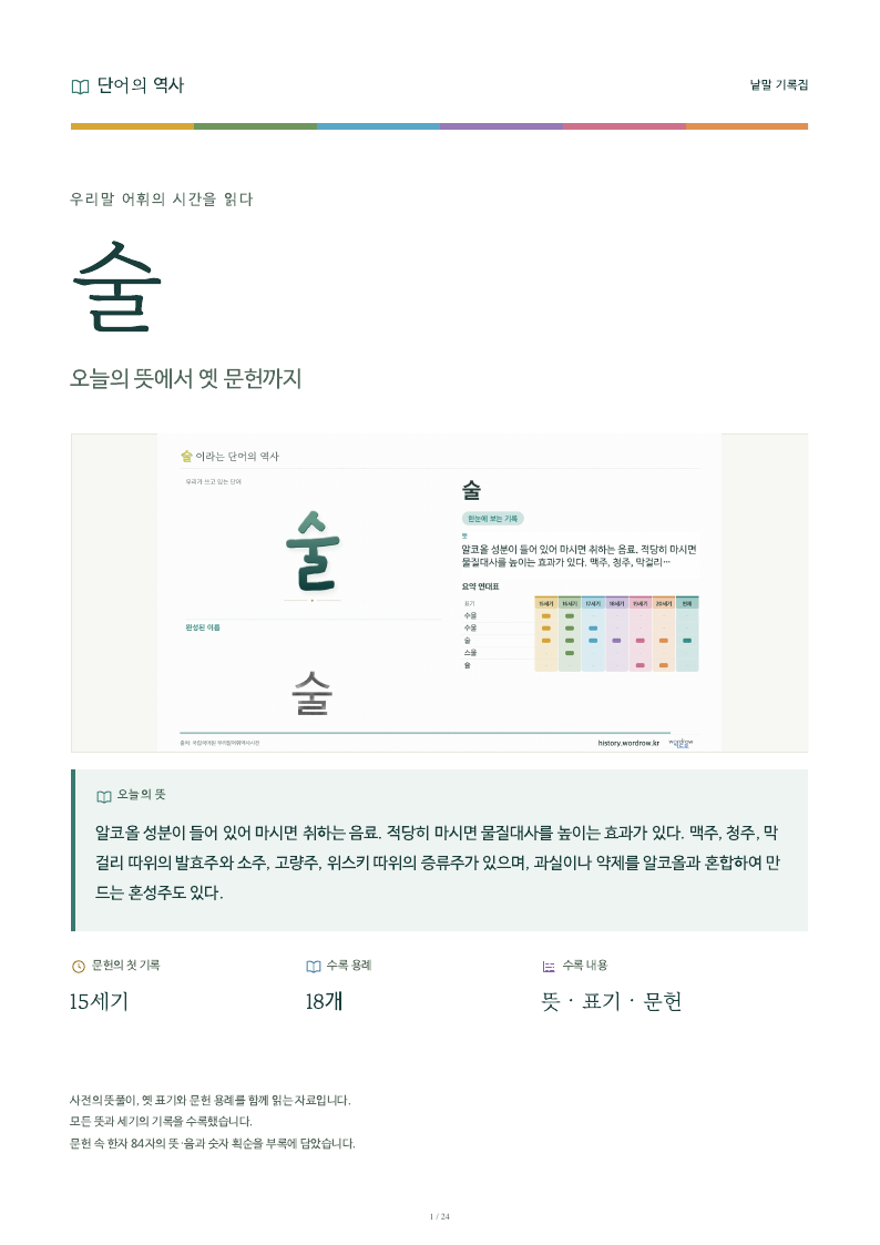 술 낱말 기록집 PDF 첫 페이지