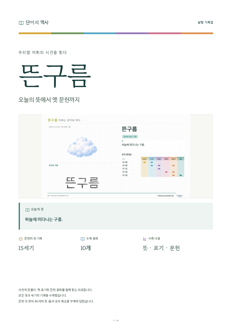 뜬구름 낱말 기록집 PDF 첫 페이지
