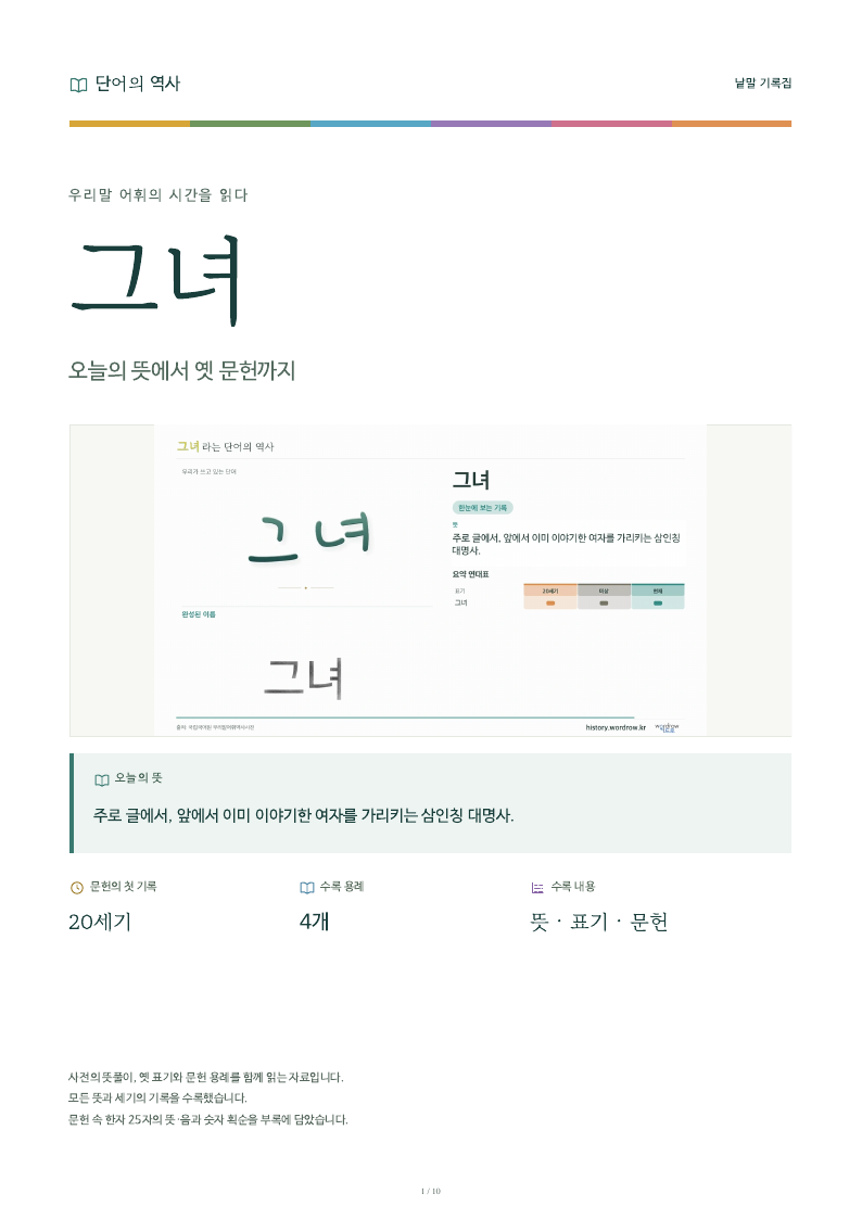 그녀 낱말 기록집 PDF 첫 페이지