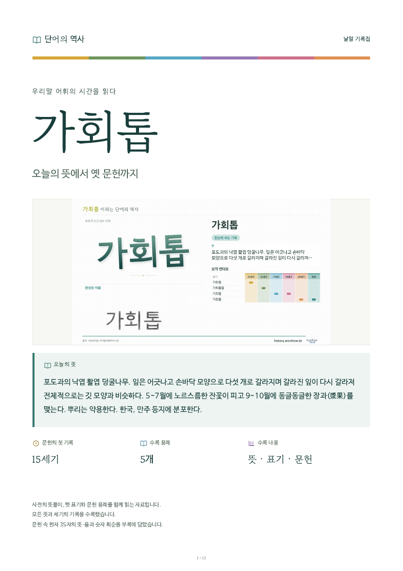 가회톱 낱말 기록집 PDF 첫 페이지