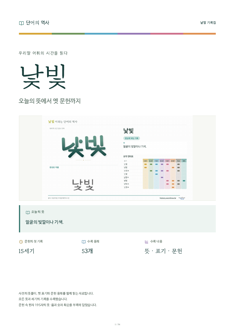 낯빛 낱말 기록집 PDF 첫 페이지