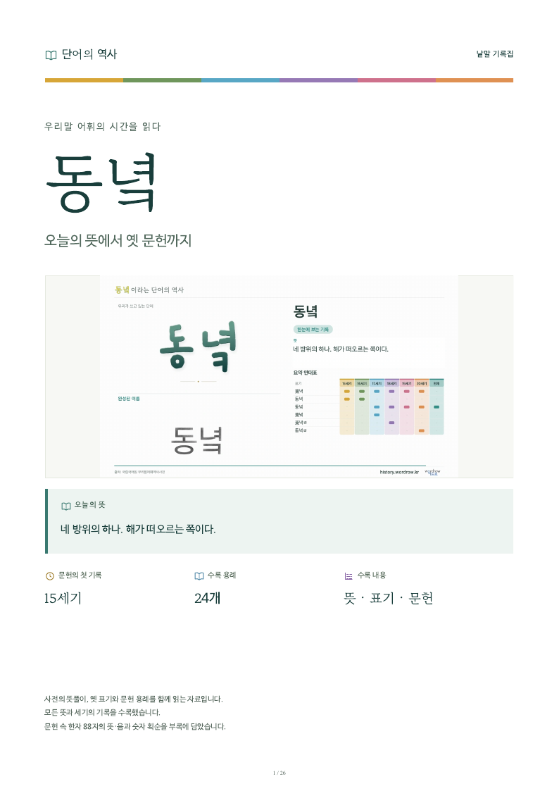 동녘 낱말 기록집 PDF 첫 페이지