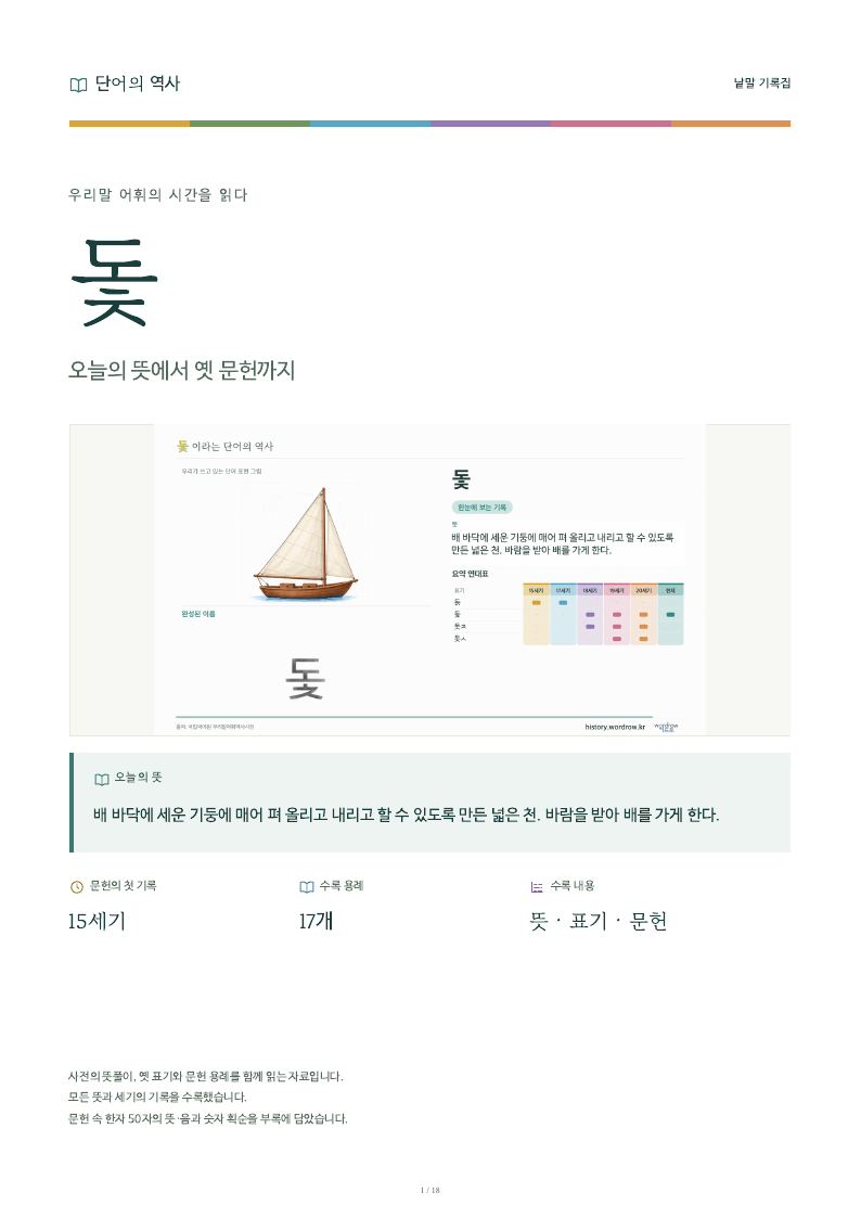 돛 낱말 기록집 PDF 첫 페이지