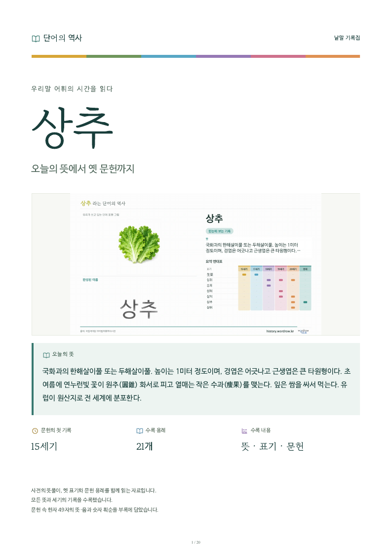 상추 낱말 기록집 PDF 첫 페이지