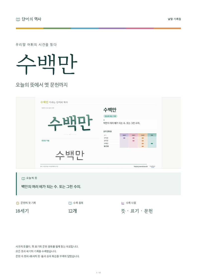수백만 낱말 기록집 PDF 첫 페이지