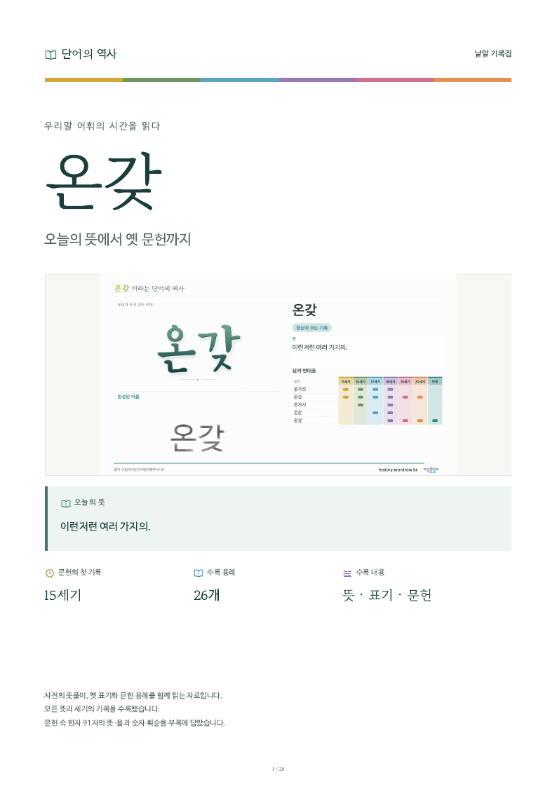 온갖 낱말 기록집 PDF 첫 페이지