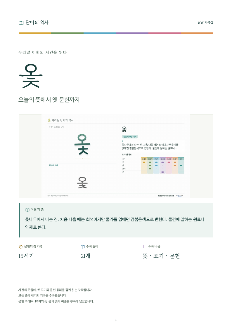 옻 낱말 기록집 PDF 첫 페이지