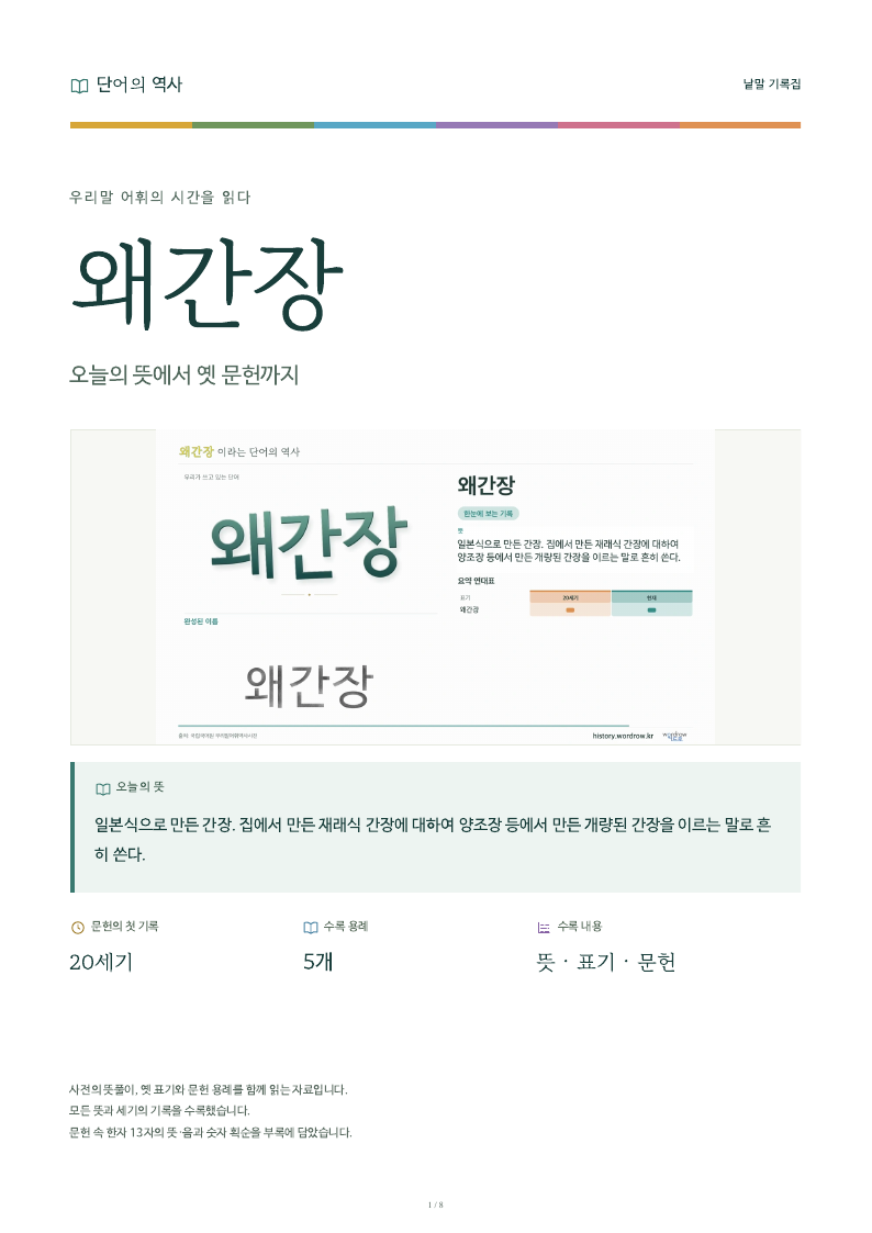 왜간장 낱말 기록집 PDF 첫 페이지