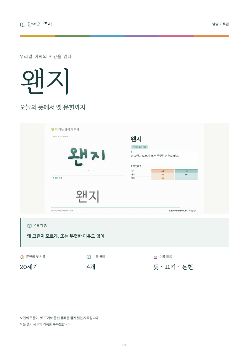 왠지 낱말 기록집 PDF 첫 페이지