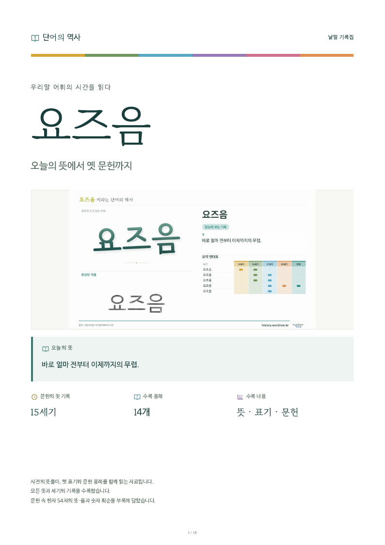 요즈음 낱말 기록집 PDF 첫 페이지