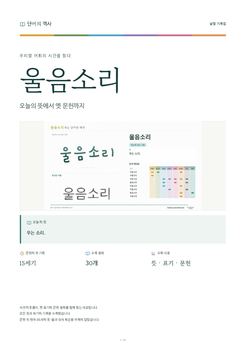 울음소리 낱말 기록집 PDF 첫 페이지