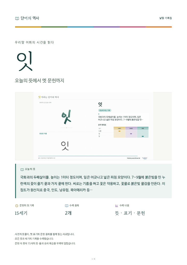 잇 낱말 기록집 PDF 첫 페이지