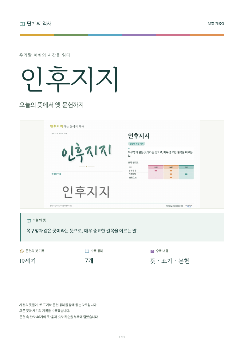 인후지지 낱말 기록집 PDF 첫 페이지