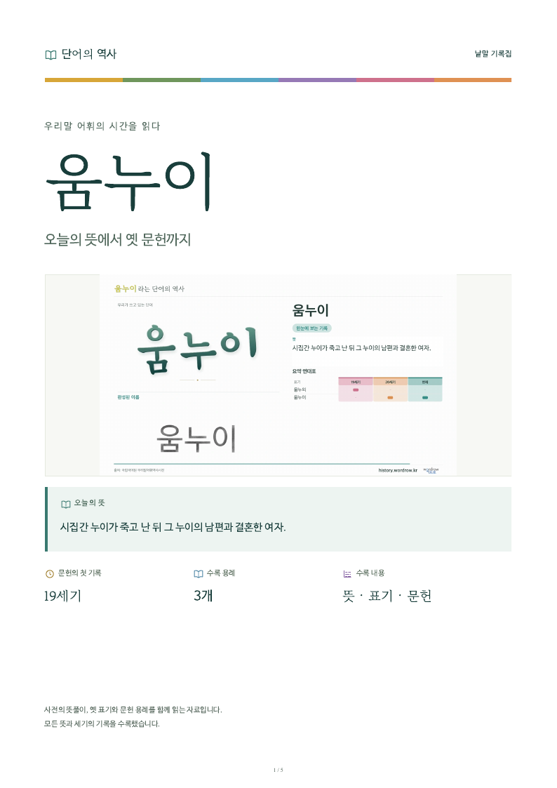 움누이 낱말 기록집 PDF 첫 페이지