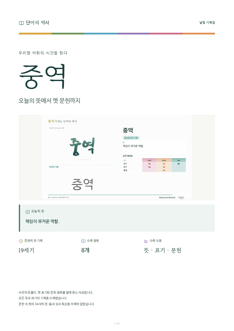 중역 낱말 기록집 PDF 첫 페이지