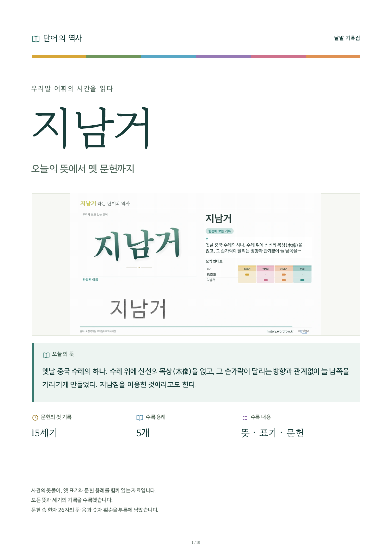 지남거 낱말 기록집 PDF 첫 페이지