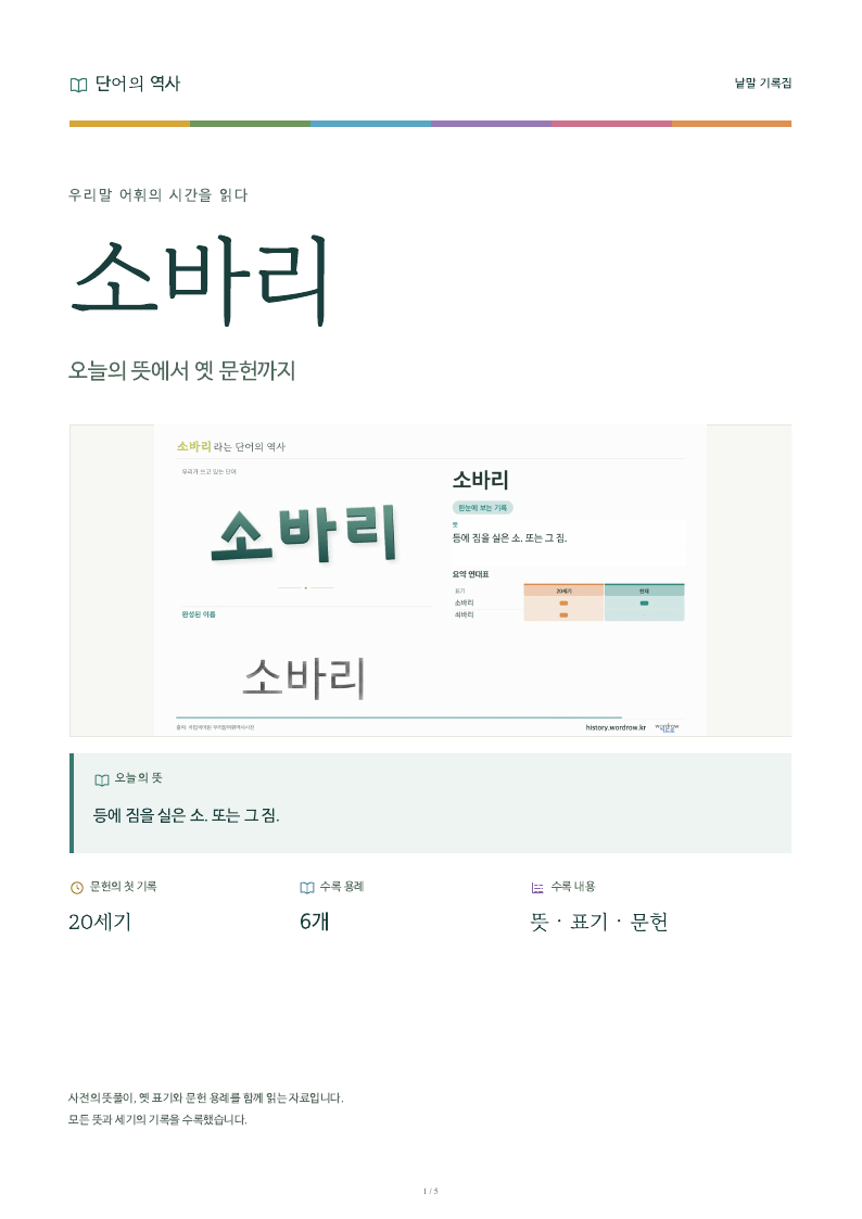 소바리 낱말 기록집 PDF 첫 페이지
