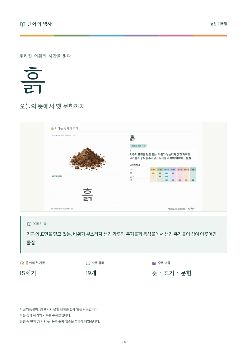 흙 낱말 기록집 PDF 첫 페이지