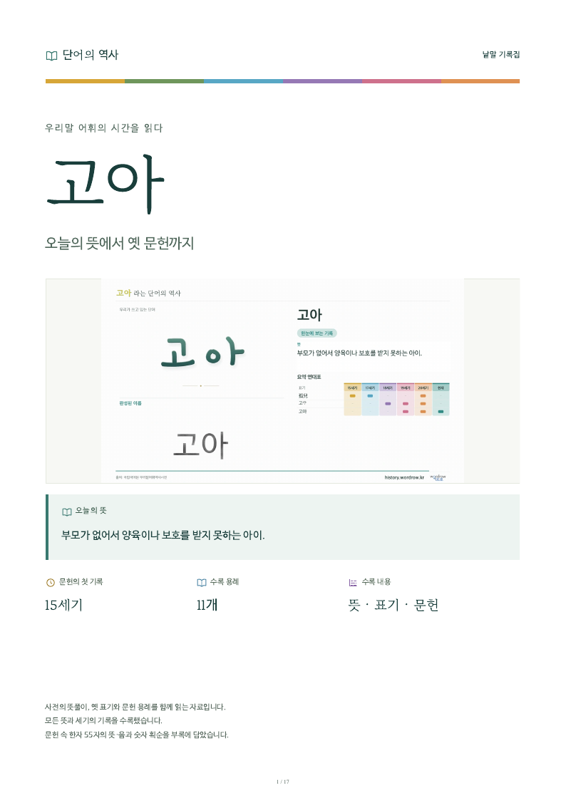 고아 낱말 기록집 PDF 첫 페이지