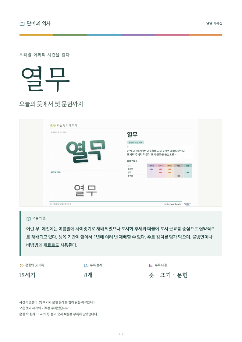 열무 낱말 기록집 PDF 첫 페이지