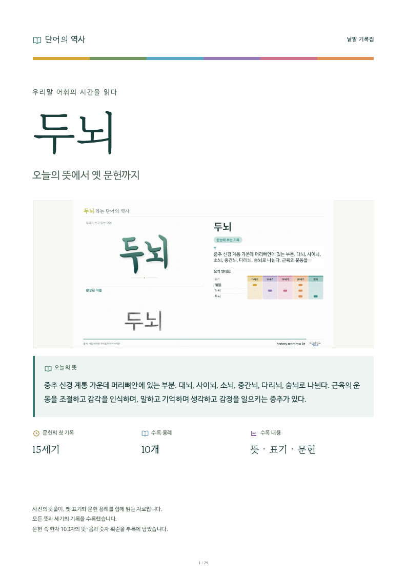 두뇌 낱말 기록집 PDF 첫 페이지