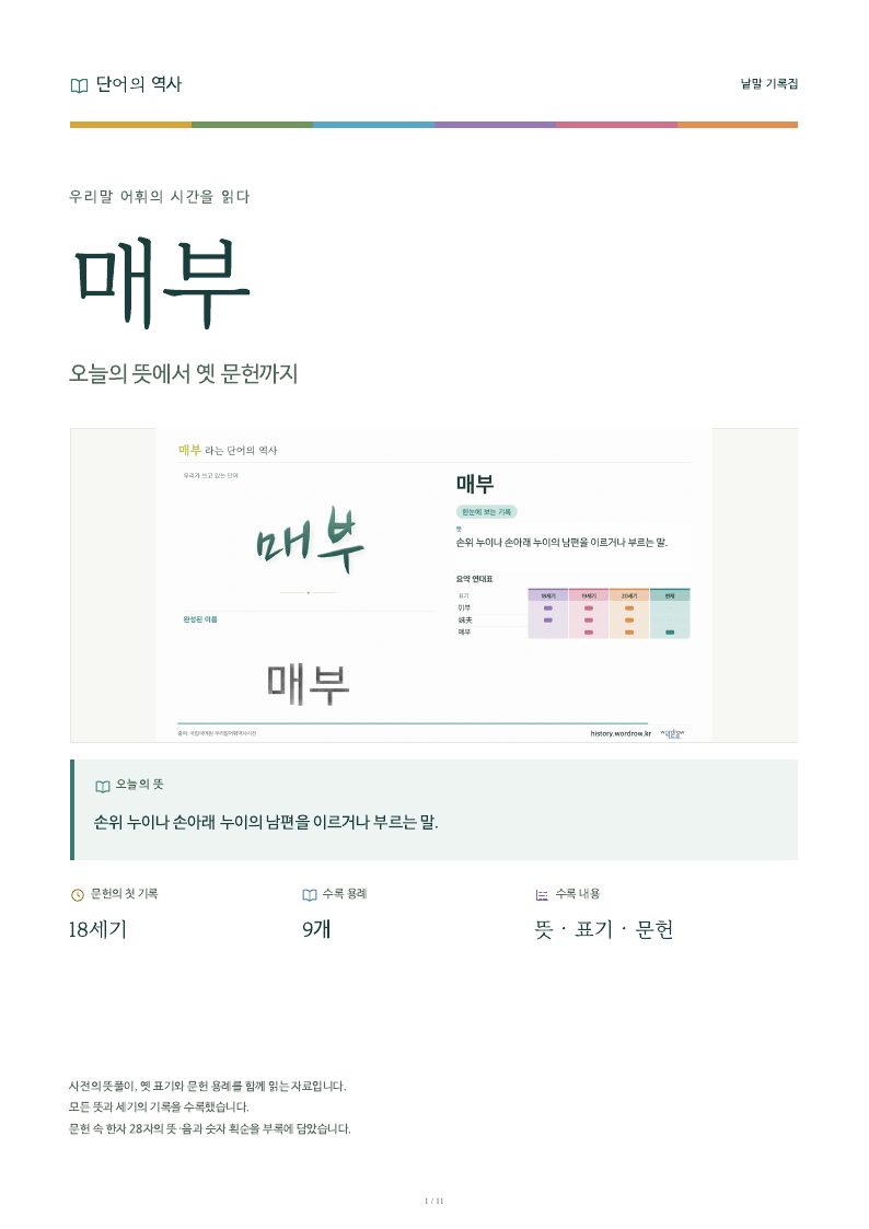 매부 낱말 기록집 PDF 첫 페이지