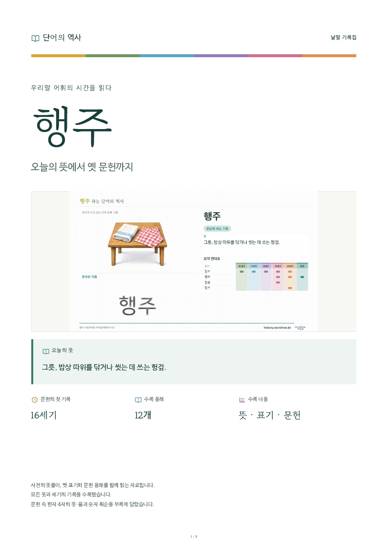 행주 낱말 기록집 PDF 첫 페이지