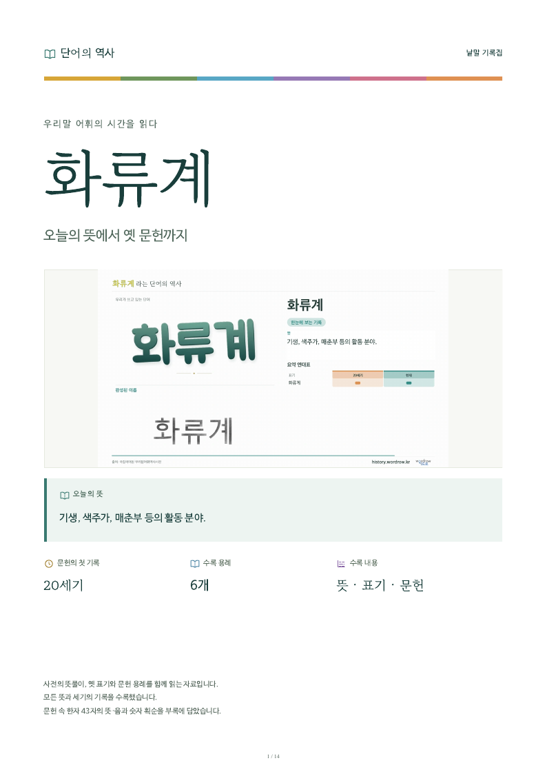 화류계 낱말 기록집 PDF 첫 페이지