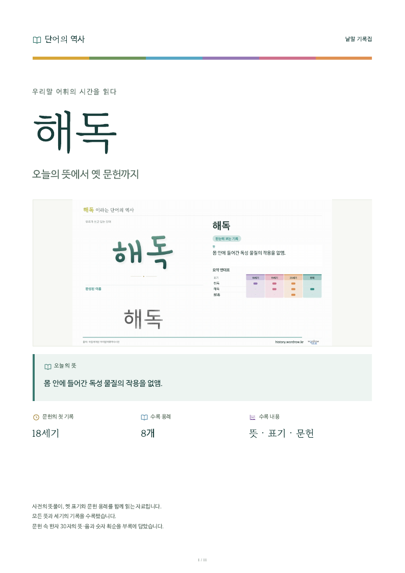 해독 낱말 기록집 PDF 첫 페이지