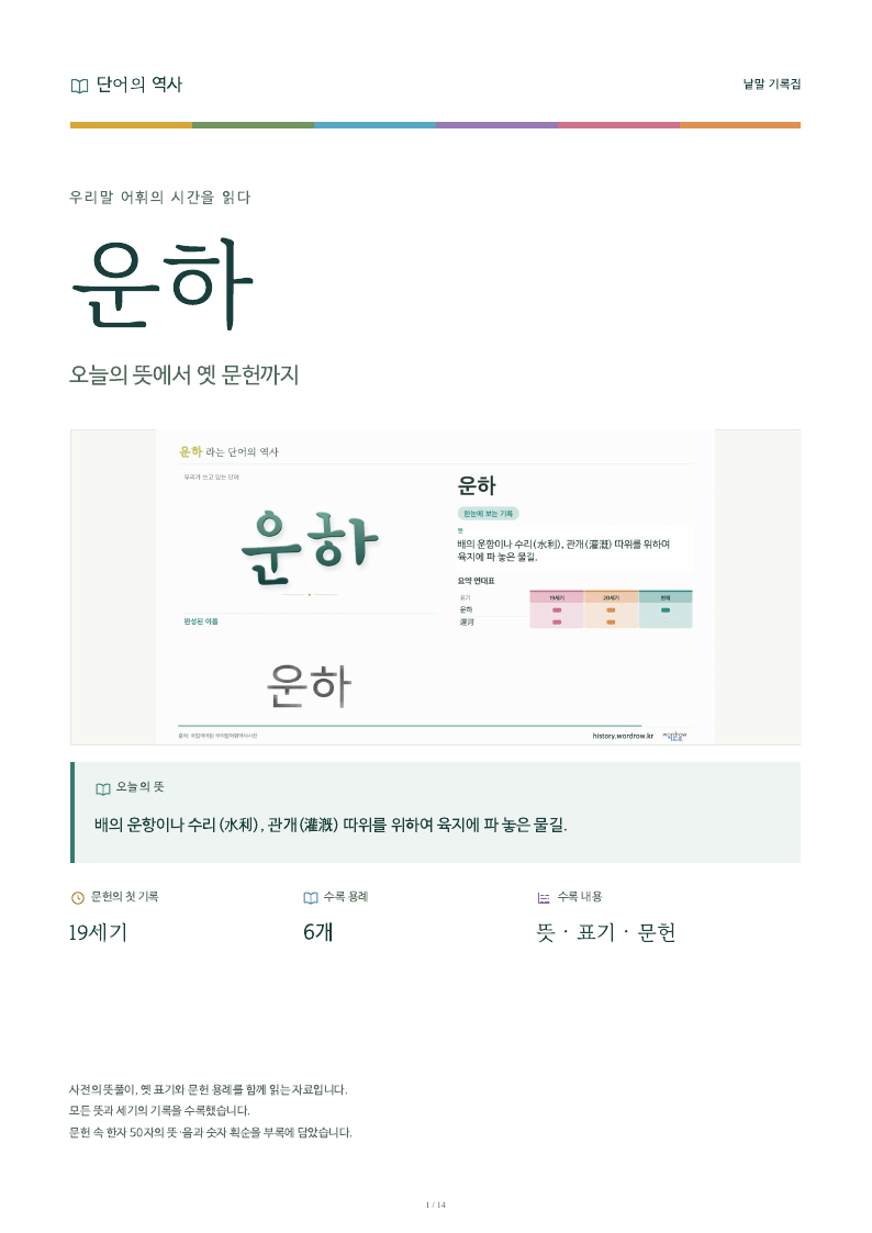 운하 낱말 기록집 PDF 첫 페이지