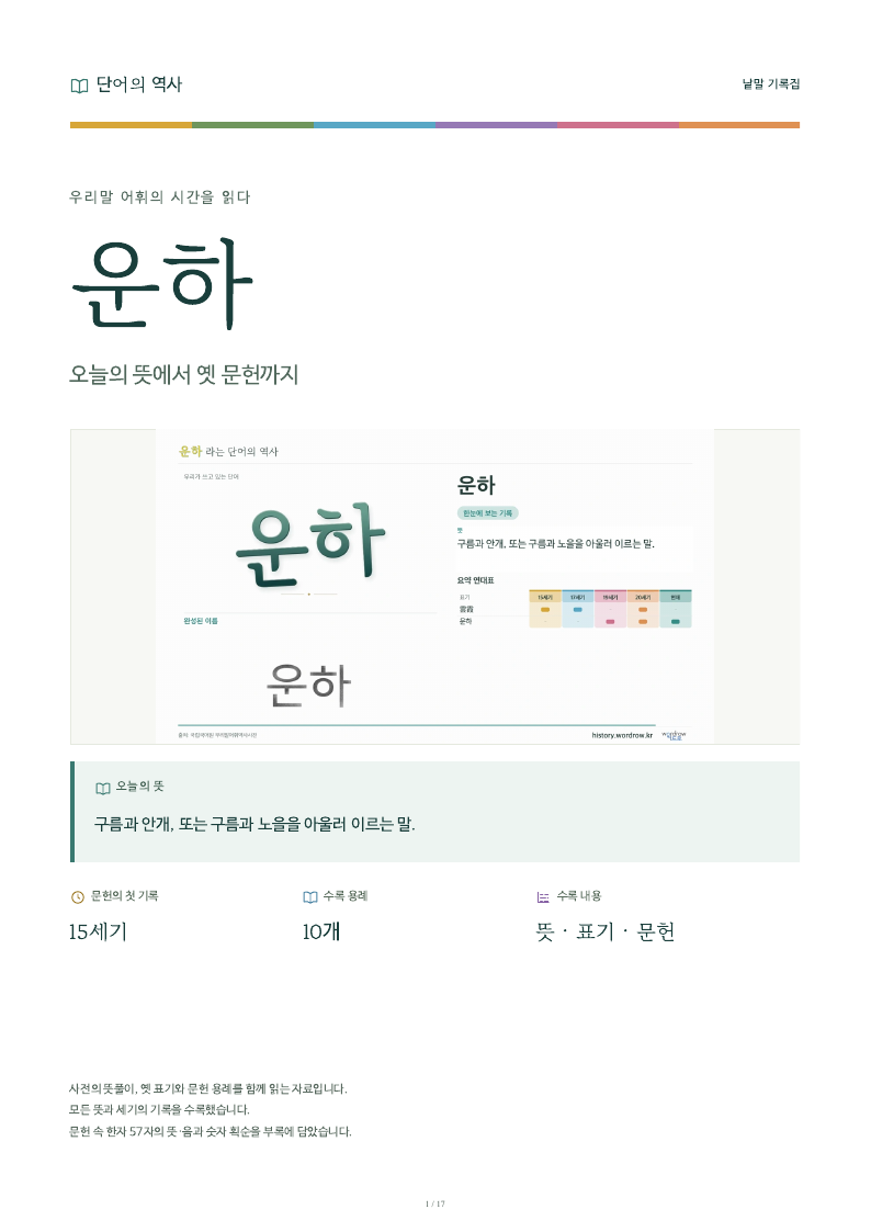 운하 낱말 기록집 PDF 첫 페이지