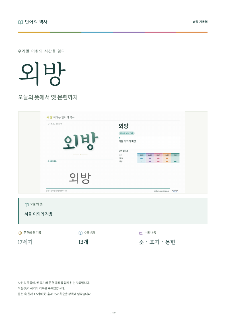 외방 낱말 기록집 PDF 첫 페이지