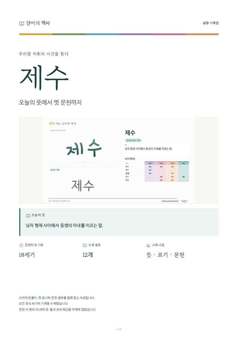 제수 낱말 기록집 PDF 첫 페이지