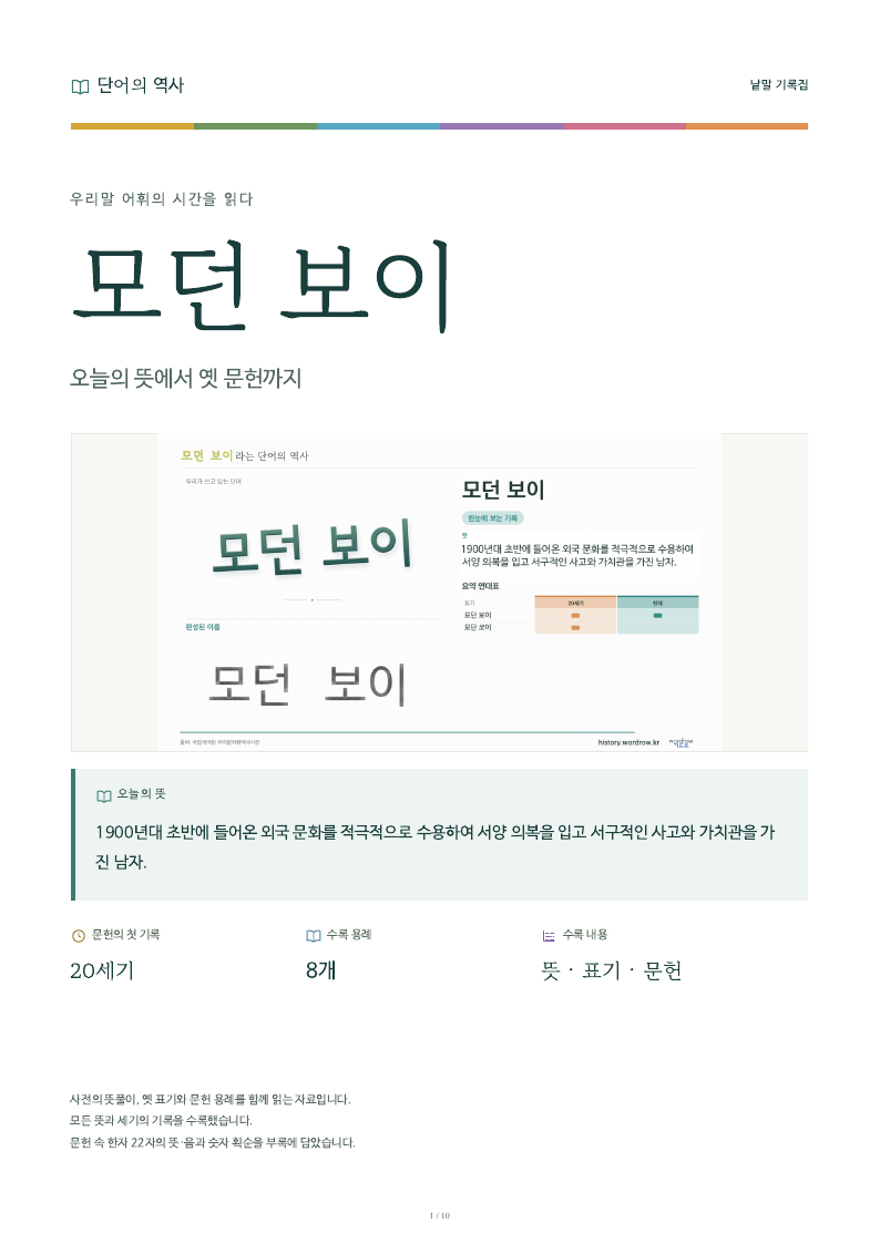 모던 보이 낱말 기록집 PDF 첫 페이지